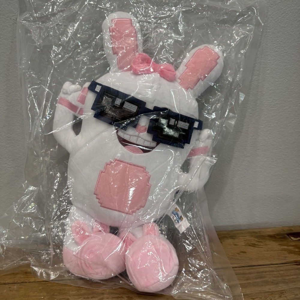 Steal A Brainrot Boppin' Bunny Plush Toy White Pink Small 14" Stuffed Animal